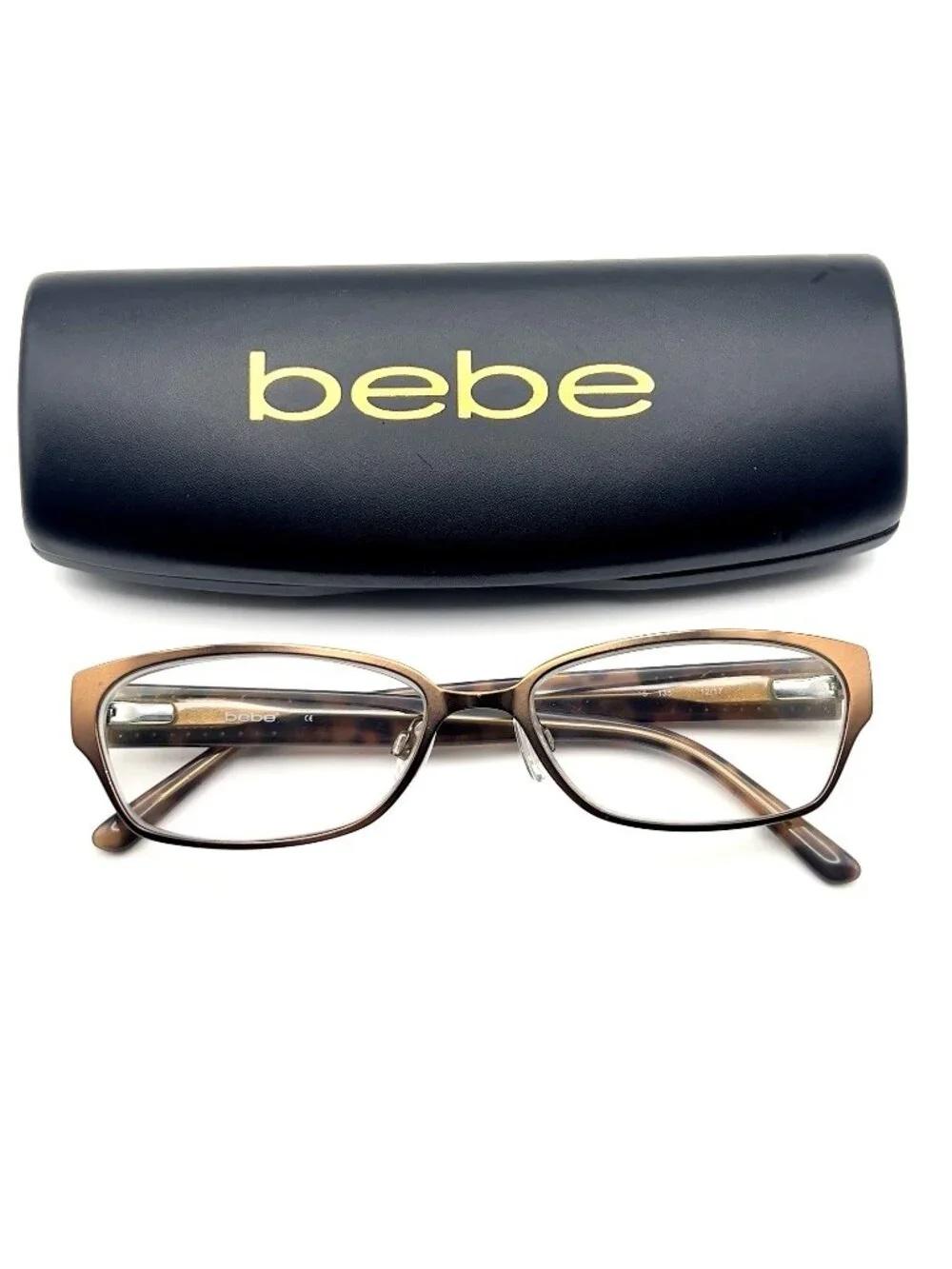 Bebe BB 5149 200 Topaz Eyeglass Frames Women Brown Tortoise Metal 54-16-135 Case